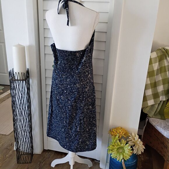 Athleta Pack Anywhere Summer Sandstone Navy Dress Wrinkle Resistent Halter 16 - Picture 6 of 10